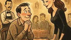 Banc: O tipă superbă vine la masa mea...