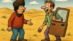 Banc: Doi nebuni se întâlnesc în deșert