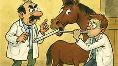 Banc: Medicul veterinar îi explică studentului practicant