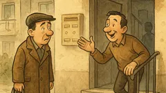 Banc: La intrarea blocului, întreabă de Mielu