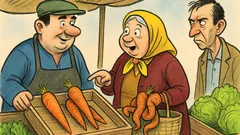 Vtip: La piață, doi morcovi, vă rog!