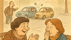 Banc: Două prietene la o cafea bârfesc