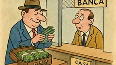 Banc: Un parvenit milionar vine la bancă