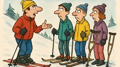 Vtip: Instructorul de schi are trei etape