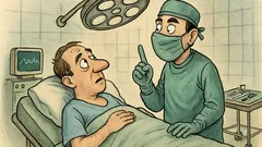 Banc: Înainte de anestezie, pacientul întreabă chirurgul