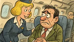 Banc: Stewardesa îl întreabă, ați mai zburat?