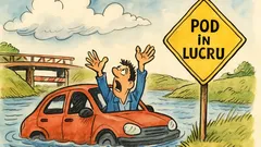 Vtip: Un tip cade cu mașina-n râu