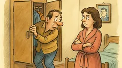 Banc: Un bărbat caută certificatul de căsătorie