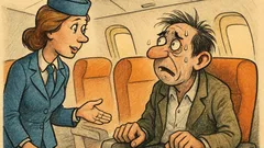 Banc: Stewardesa întreabă: Ați mai zburat vreodată?