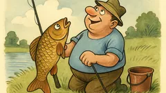 Vtip: Pescarul prinde un crap imens...