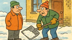 Banc: Bulă îi cere zăpada vecinului