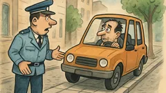 Banc: Un tip merge cu mașina pe trotuar