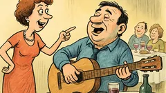 Banc: Soția către soț, la petrecere