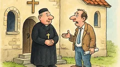Vtip: Un enoriaș îl abordează pe preot