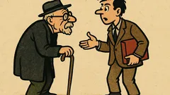 Banc: Autorul îl vede pe Arghezi fără baston