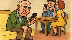 Banc: Un moș trimite SMS altui moș