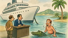 Vtip: Un croazierist întreabă de rechini...