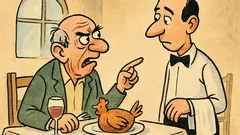 Banc: Chelner, mi-ai servit o găină bătrână!