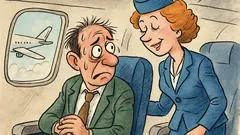 Banc: Stewardesa întreabă un pasager speriat