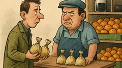 Banc: Un om intră la aprozar