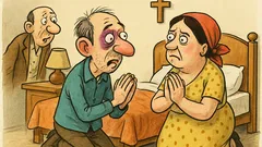 Banc: Gheorghe stă de vorbă cu vecinul