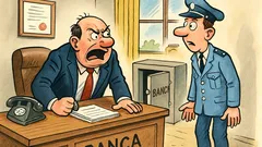 Banc: Intră sergentul la directorul băncii