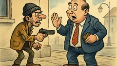 Banc: Un hoț jefuiește un politician pe stradă