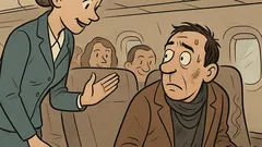 Banc: Însoțitoarea întreabă pasagerul neliniștit