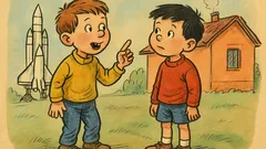 Banc: Doi copii stau de vorbă