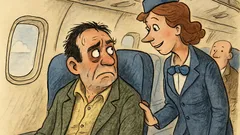 Vtip: Stewardesa vede pasagerul neliniștit