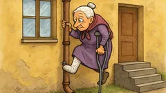 Banc: O băbuță cade pe scări…