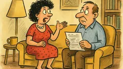 Banc: Un bărbat îi arată un studiu