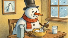 Banc: Ce mănâncă omul de zăpadă dimineața?