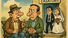 Banc: Doi bărbați stau de vorbă...