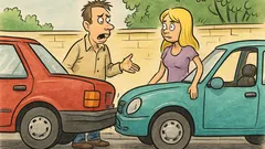 Banc: O blondă lovește un automobil