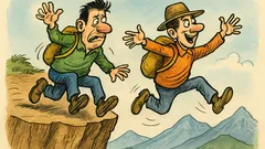 Banc: Doi alpiniști cad într-o prăpastie...