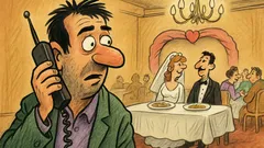 Banc: Alo, unde ești? La nuntă!