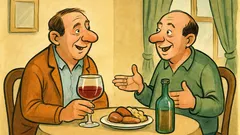 Banc: Doi bărbați discută despre nevestele lor