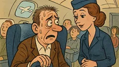 Banc: Stewardesa îl întreabă dacă a zburat