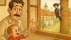 Vtip: Tăticule, ce este o ciocănitoare?