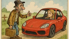 Banc: Badea Gheorghe face autostopul