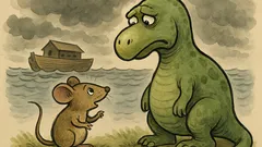 Banc: Înainte de potop, șoricelul întreabă dinozaurul