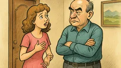 Banc: O fată îi spune tatălui: