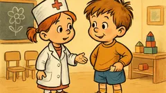 Banc: Doi copii la grădiniță...