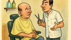 Banc: Bulă intră la frizer, chel