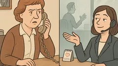 Banc: O femeie sună la o firmă...