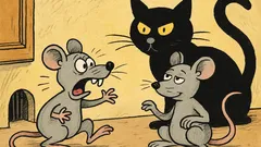 Banc: Un șoarece vede o pisică neagră