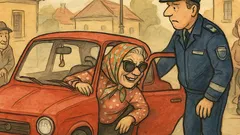 Banc: Poliția oprește o bunicuță în trafic