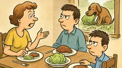 Vtip: La masă, mama îl ceartă pe Bulă