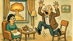 Banc: vine musafirul și se sperie de bombe